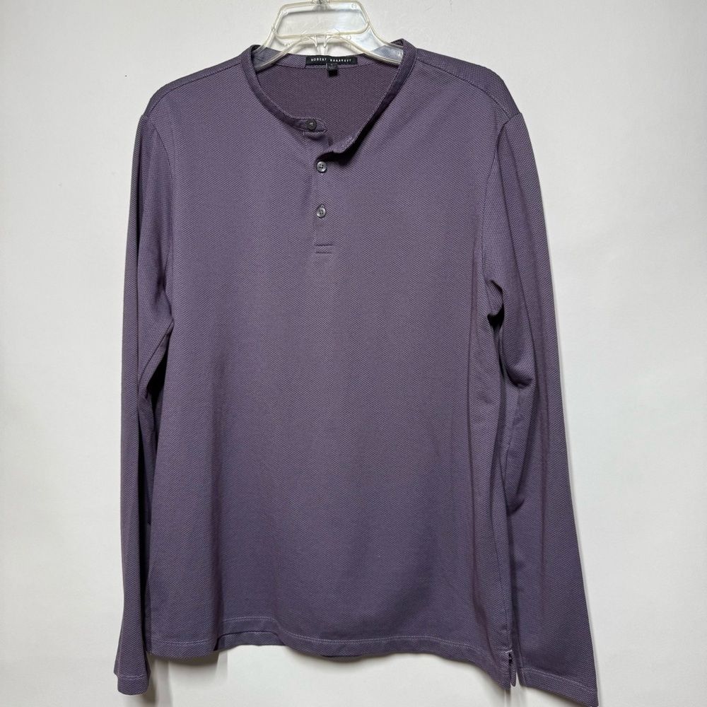 Robert Barakett Fernwood Long Sleeve Henley In Purple L Nwot — image 4 of 8